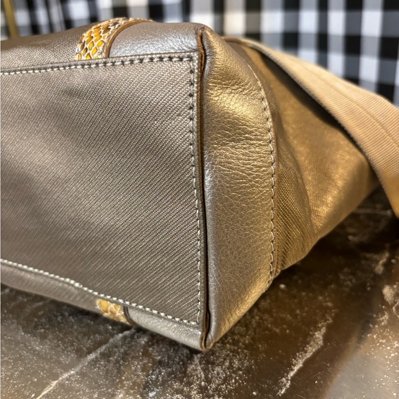 Brighton "Pretty Tough Reed" Metallic Pewter Tote Bag - Picture 7 of 11